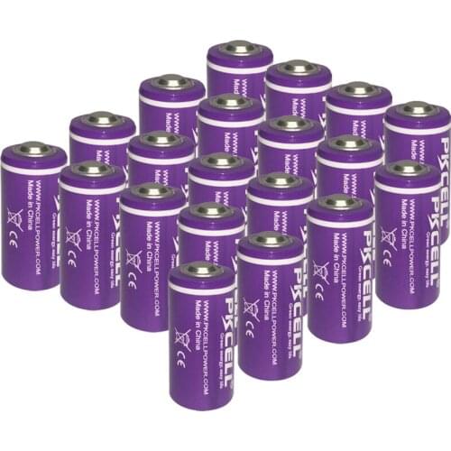 30PCS PKCELL 3.6V 1/2AA Lithium Battery ER14250 14250 1200mah lithium batteries For Electronic Equipment