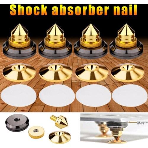4PCS/Set Speakers Stand Foot Golden Spikes Speaker Pad Gold Spikes Pure Gold Loudspeaker Box Nails Cone Floor Foot Nail