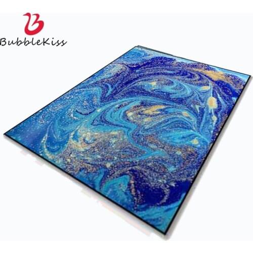 Bubble Kiss Light Luxury Abstract Carpet for Home Living Room Blue Star Gilt Pattern Balcony Decoration Rug Customized Floor Mat
