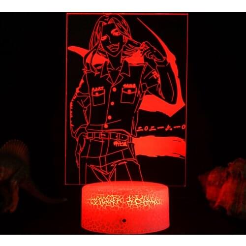 Acrylic 3d Illusion Table Lamp Anime Characters Shape Remote Touch 7 Colors USB 3D Night Light Kids Gift Bedroom Decortion