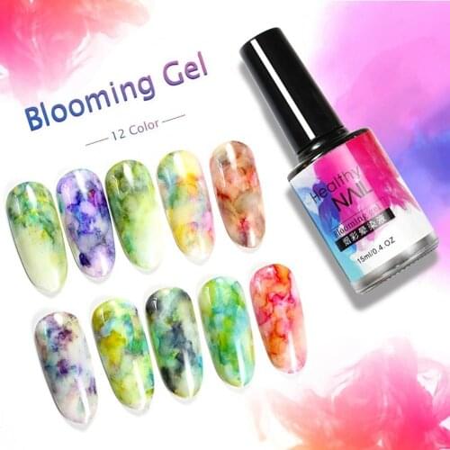 DIY Watercolor Ink Polish Blooming Nail Art Gel Smoke Effect Smudge Varnish