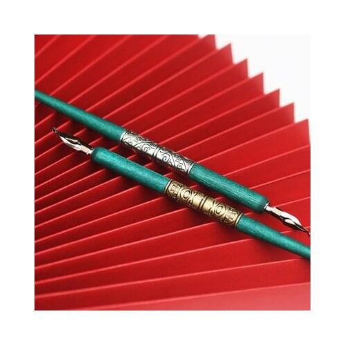 Antique Wooden Gothic Dip Pen Set With 6 Nibs Handwriting Calligraphy Copperplate Pen Set Cartoon Pen Set