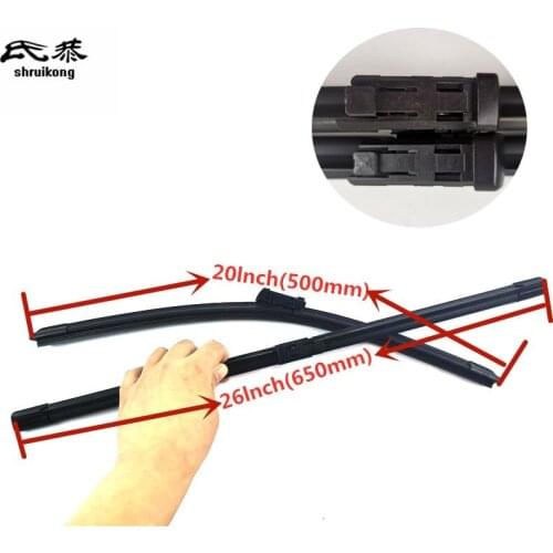 Free shipping 2pcs/lot Wiper blades for 2015-2017 Audi Q7 4MB 26"+20" Car Accessories Soft Rubber Car Windshield Wiper blades