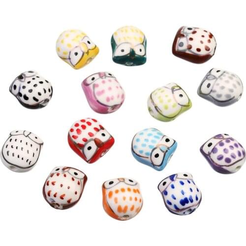 5pcs Mixed Ceramic Animal Beads Owl Cute Kids DIY Handcraft Necklace Bracelet Bohemia Spacer Beads Crafts Jewelry earrings DIY