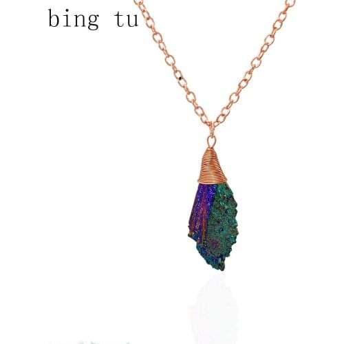 Chadestinty Women Irregular Resin Stone Pendants Necklaces Female Costume Jewellery Geometric Necklace collier femme