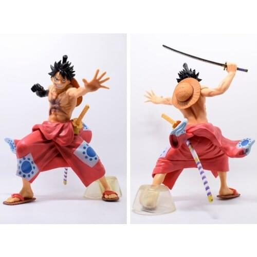 Anime O.n.e.P.i.e.c.e Wano Country Kimono Luffy Armed Color Changeable Boxed Figure Figure 21cm With Sword Height 24cm