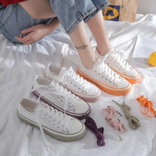 Womens Casual Shoes New Style Woman Canvas Shoes Spring/Autumn Flat Breathable Comfort Ladies Sneakers Students Lovely Shoes