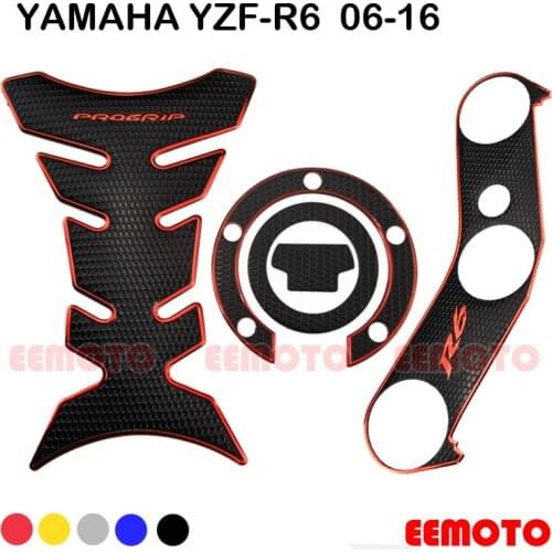 Motorcycle Tank Pad Triple Tree Top Clamp Upper Front End Decals Stickers For YZF R6 600 YZF-R6 2006-2016
