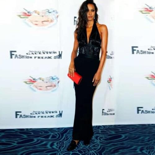 New Arrivals Maxi Dresses For Women Halter Maxi Sexy Black Sequined Women Party Dress 2020