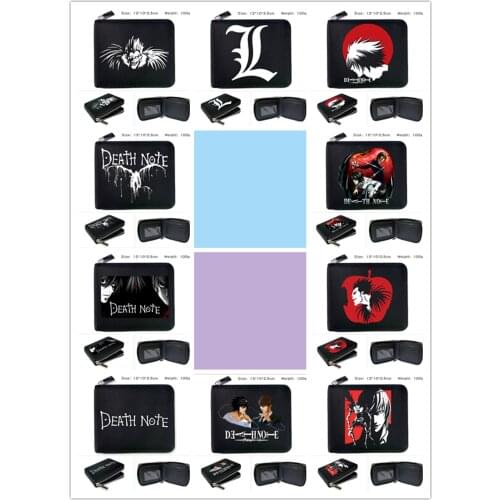 Anime DEATH NOTE Logo New Cards Purse Boys Girls Boutique Short Wallet Zipper Wallet