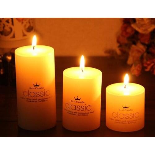 Wholesale 5*10cm Smokeless Cylindrical Night Candle Home Decorative Romantic Wedding Candles