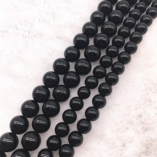 Wholesale 6/8/10mm Natural Stone Bead Onyx Black Red Agat Loose Stone Beads For Making Bracelet DIY #10
