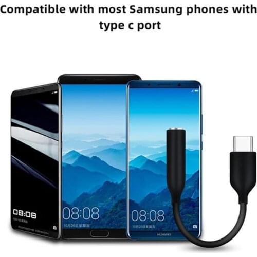 Samung Original Earphone Audio Cable USB C to 3.5mm AUX headset Adapter For SAMSUNG Galaxy S20 + Note 10+ A90 A80 A8s A60 S10 S9