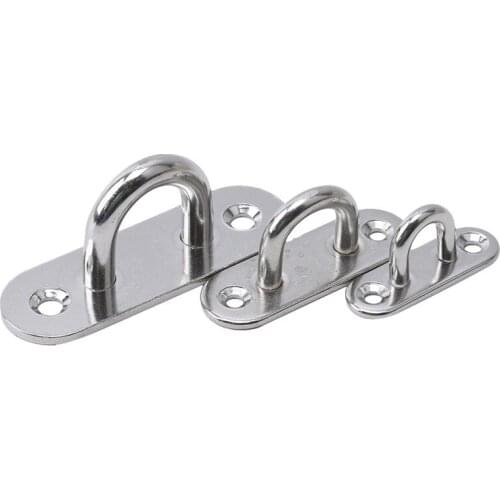 Oval Eye Board Marine Deck Buckle Staple Boat Shade Sail Mounting Fastening Set - 304 Marine Grade Stainless Steel