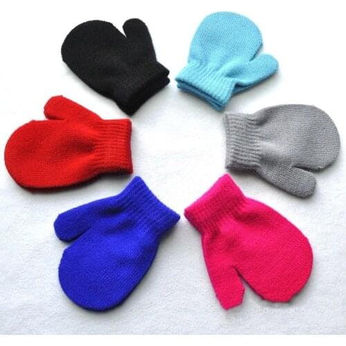 Hot Baby Toddler Red Mittens Gloves Boys Girls Solid Winter Warm Comfort Kids Gloves