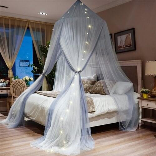 New Princess Hanging Round Lace Canopy Bed Netting Comfy Student Dome Mosquito Net for Crib Twin Full Queen king Bed