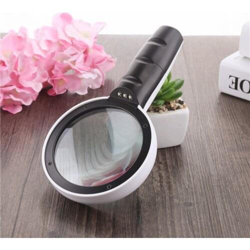 Handheld 3led high-definition 30 times with light, double lens, antiques, jewelry, magnifying glass