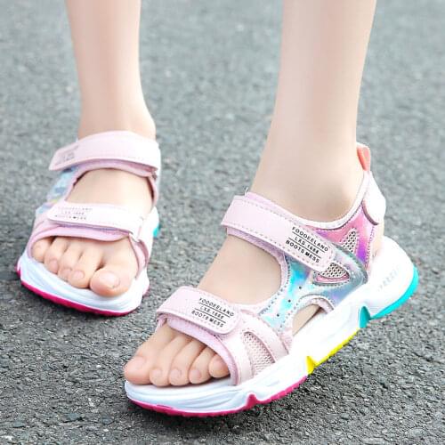 Girls sandals 2021 new summer childrens beach shoes little girls sandals fashion big kids princess sports sandals