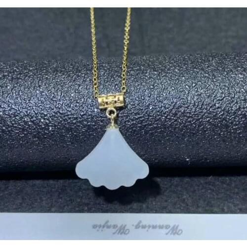 SHILOVEM 18k rose gold Natural white Jasper pendants classic fine Jewelry women wedding no necklace gift new mymz13.515.599hby