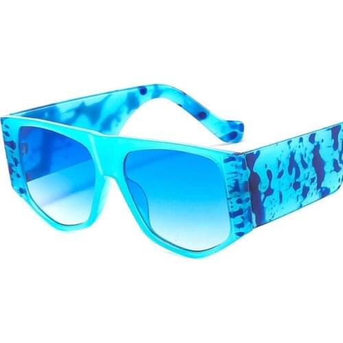 Shades For Women 2021 Square Sunglasses Unique Oversized Summer Blue Drive Glasses Trendy Big Frame Sunglasses Llady Oculos