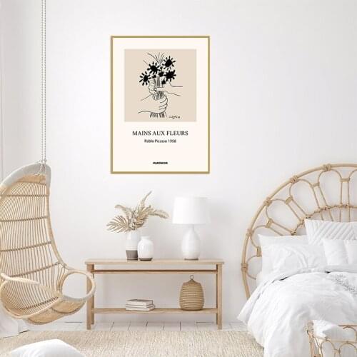 Modern American Light Luxury Simple Holding Flowers Living Room Dining Room Bed Porch Sofa Background Wall Decorative Painting