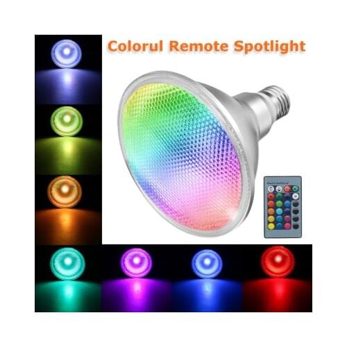 Led RGB Spotlight Par30 Par38 IP65 LED Blub Light 10w 20W E27 Waterproof LED Spotlight Indoor/Outdoor Decor AC85~265V
