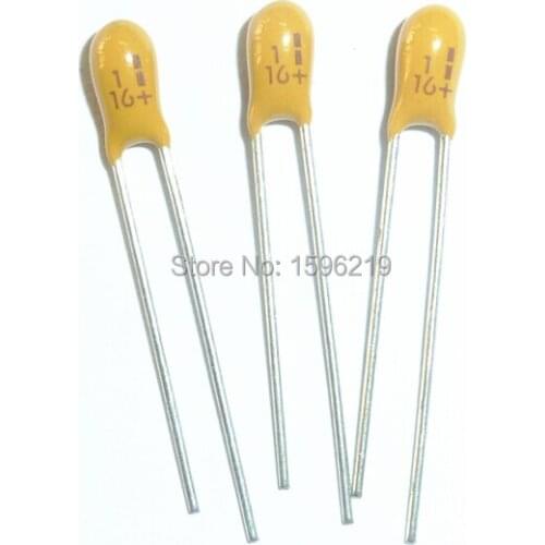 50pcs Tantalum capacitor 1uF 16V Brand New 16V1uF DIP Radial