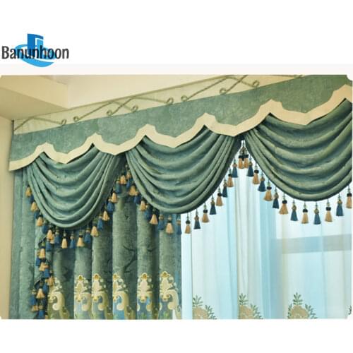 Top Fashion Cortina Embroidered Luxury European Style Curtains For Living Room Curtain Fabric And Valance Sheer For Bedroom
