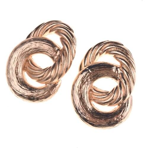 Vintage Gold Color Drop Earrings For Women Big Circle Earings Party Metal Bohemian Round Shaped Jewelry Hot Sale