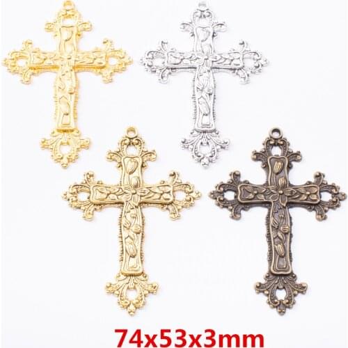 3pcs Vintage Antique cross zinc alloy charms pendant DIY Bracelet Necklace metal jewelry accessories 7365