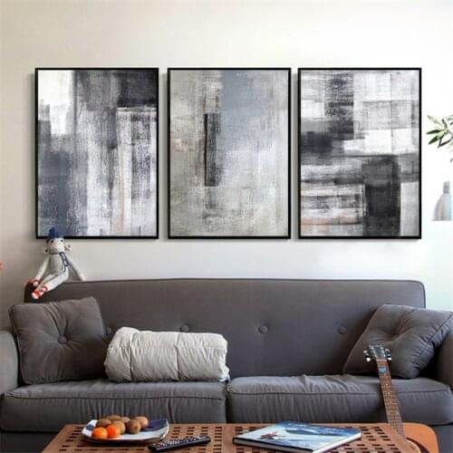 Waterproof Nordic Modern Abstract Artistic Black SeriesPrints Spray Canvas Painting Decoration For Living Room Unframed