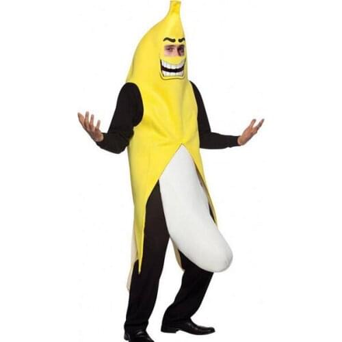Adult Unisex Funny Banana Suit Yellow Costume Light Fruit Party Fancy Dress