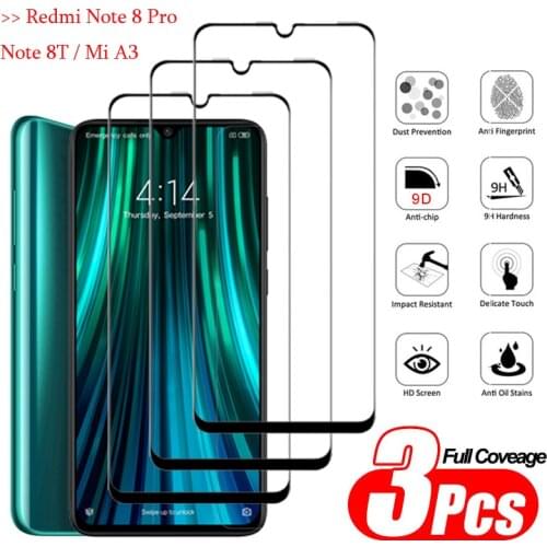 3Pcs Tempered Glass Protective Glass on For Xiaomi Mi Redmi Note 7 8 9 9T 9s 10 T Lite Pro Se A3 MIX 3 X3 Screen Protector Glass