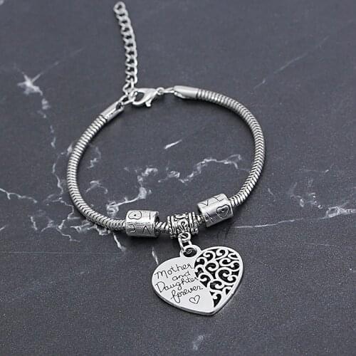 Family Bangle Bracelet Mom Mothers’ Day Gift Mother And Daughter Forever Toggle Clasp Buckle Connector For Jewelry Bracelet
