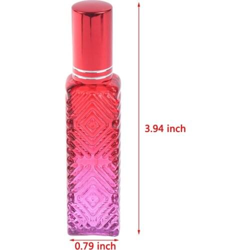 1pc Colorful Square Glass Empty Perfume Bottle Fragrance Refillable Glass Vials Cosmetic Packaging Spray Bottle