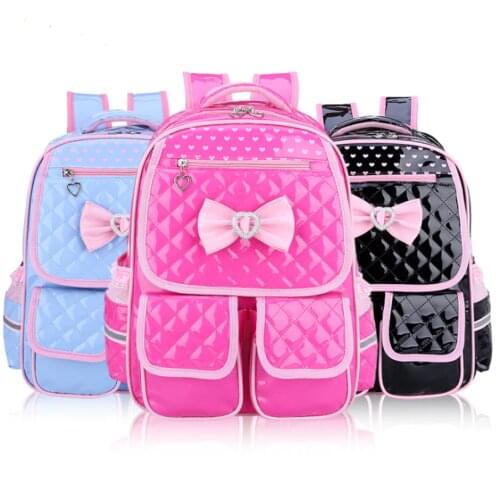 2021 Fashion Kids Bookbag Children Princess Waterproof PU Leather Backpack for Elementary School Girls