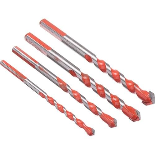 4pcs Carbide Triangle Drill Bits Ceramic Glass Tile Hole Drilling Twist Drill Bits Set 6/8/10/12mm Multifunctional Not Slip