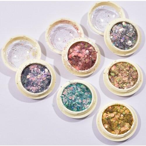 6pcs/lot Nail Art Holographic Sequin Chunky Flake Mixed-Hexagon Sequin Sparkly Spangle Paillette For Nail Tips Art Decor Sequins