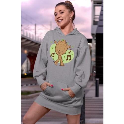 Angemiel Wear Dancing Groot Gray Dress Sweatshirt Tunik