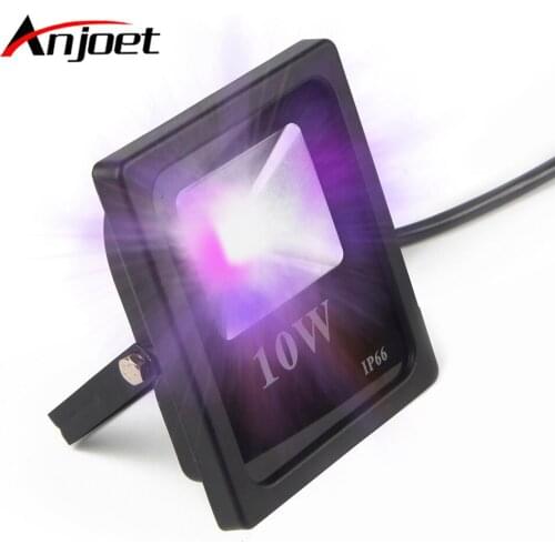 ANJOET Outdoor Flood Light 10W UV LED 395nm Ultra Violet IP66-Waterproof (85V-265V) AC for DJ Disco Night Clubs,Stage Lighti