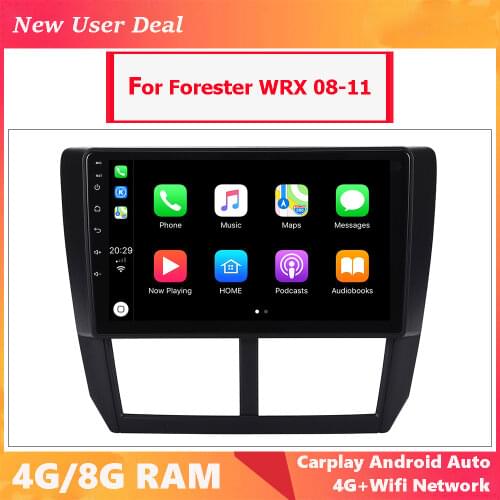 Car Android 10.0 Player For Forester WRX Subaru 2008 2009 2010 2011 With Auto Carplay DSP GPS Radio 2Din 2 Din 4G Wifi BT