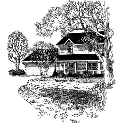 AZSG Vintage House/Tree Clear Stamps/Seal For DIY Scrapbooking Card Making Album Decorative Silicone Stamp Craft