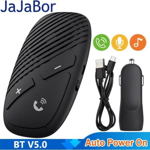 JaJaBor Wireless Audio Receiver Speakerphone Sun Visor MP3 Player Auto Answer Connect Bluetooth-compatible 5.0 Car Kit Handsfree