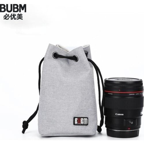 BUBM Travel Camera Case,Drawstring Bag ,DSLR Camera Bag Soft Lens Case Gadget for Canon Nikon Sony Lens Storage