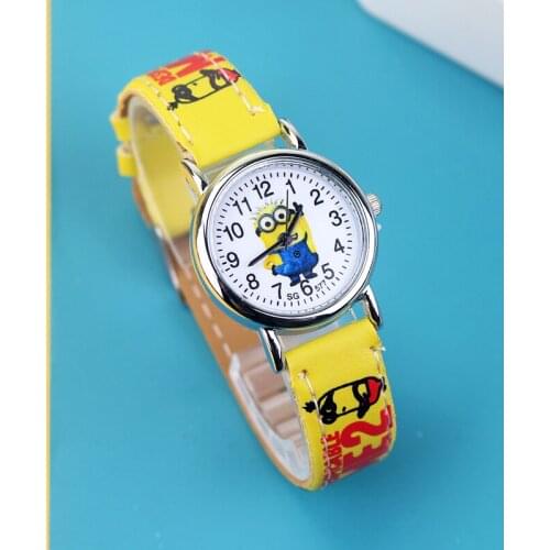 New Fashion Cartoon Boys Watches Children Leather Strap Wristwatch Quartz Kids Watch Girls relogio infantil Montre Enfant