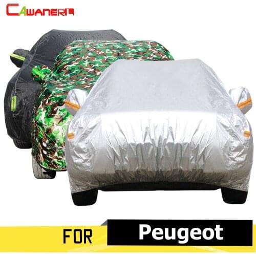 Cawanerl Car Cover Auto Outdoor Sun Rain Snow Protector Anti UV Dustproof Cover For Peugeot 406 407 408 5008 607 806