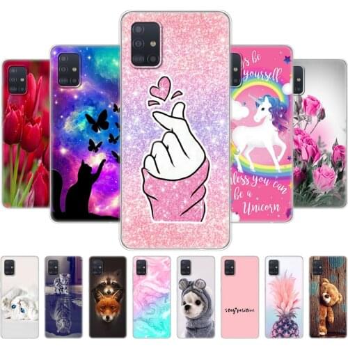 For Samsung Galaxy A51 Case 6.5 inch Painted Silicon Soft TPU Back Phone Cover For Samsung A51 A515 Full Protection Coque Bumper