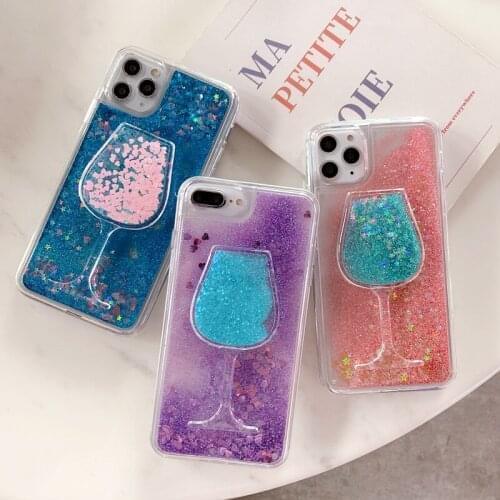 Liquid Quicksand Bottle Case For Huawei P Smart 2021 P Smart Plus 2019 P40 P30 Pro P20 P10 P9 P8 Lite 2017 Wine Cup Hard Cover