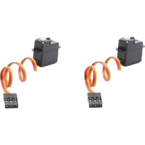 2pcs 2g Micro Servo Digital Steering Gear with 1.25mm 3P JST Terminals/DuPont JR Plug for Mini RC Fixed Wing Aircraft Drone