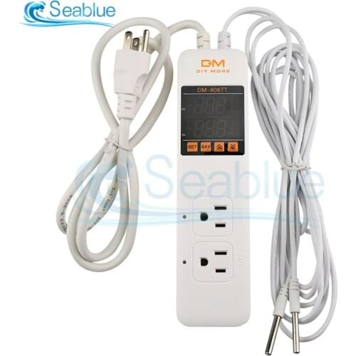 DM-808TT Dual Temperature Control Temperature Control Socket With Dual Relay AC85-250V 10A